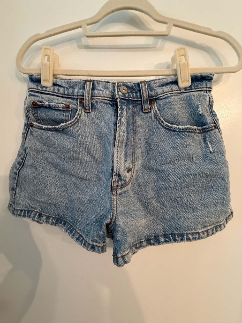 Abercrombie & Fitch Light Blue High-Rise Denim Shorts 26